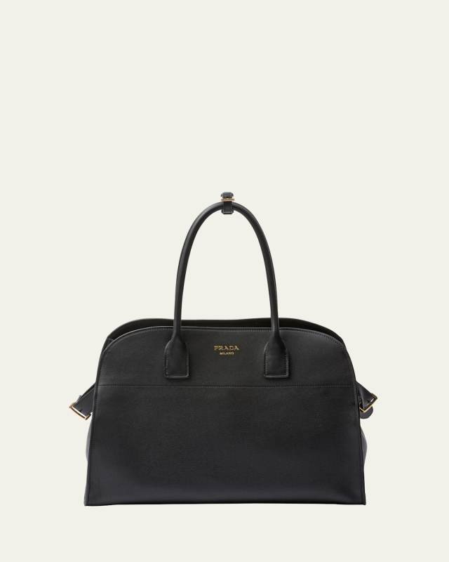 Grain Leather Top-Handle Bag